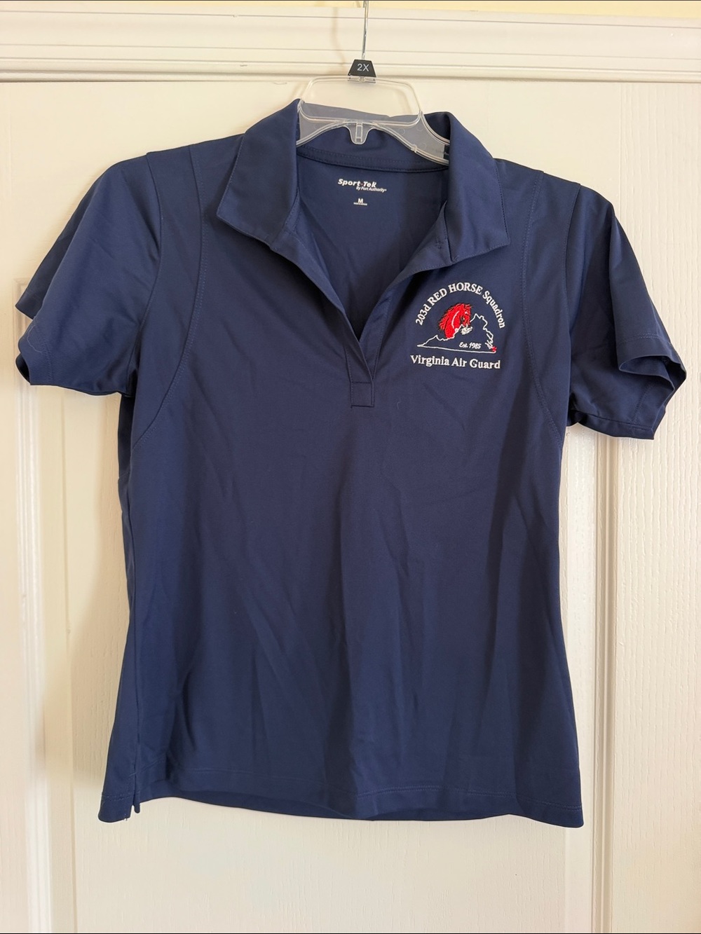 Sport-Tek Navy Performance Polo with Virginia Air Guard Patch